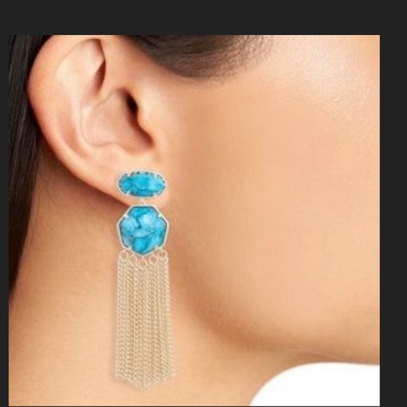 Kendra Scott TAE turquoise gold plated earrings